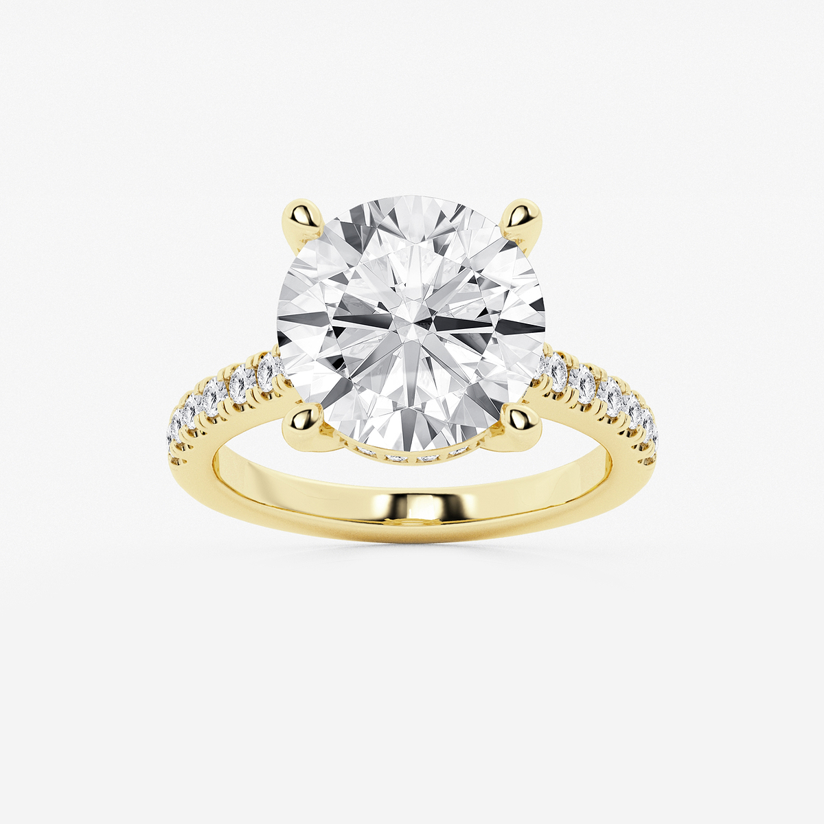 6 3/8 ctw Round Lab Grown Diamond Hidden Halo Engagement Ring