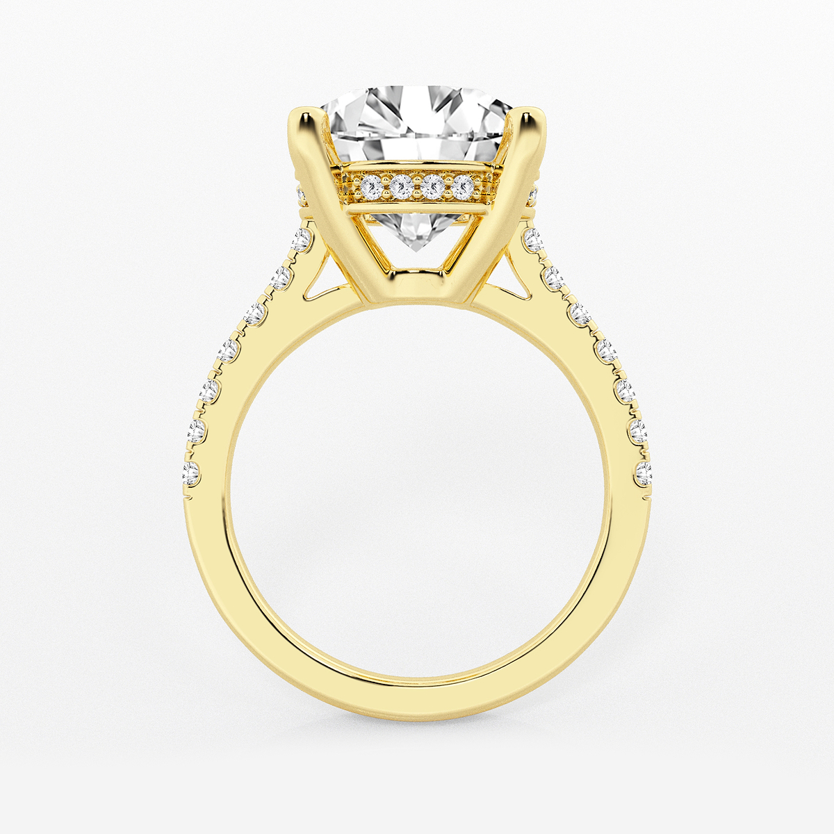 Additional Image 1 for  6 3/8 ctw Round Lab Grown Diamond Hidden Halo Engagement Ring