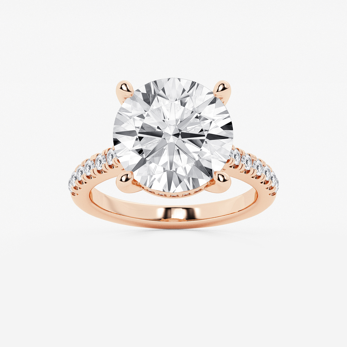 7 2/5 ctw Round Lab Grown Diamond Hidden Halo Engagement Ring