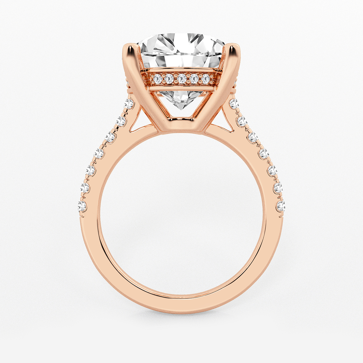 Additional Image 1 for  7 2/5 ctw Round Lab Grown Diamond Hidden Halo Engagement Ring