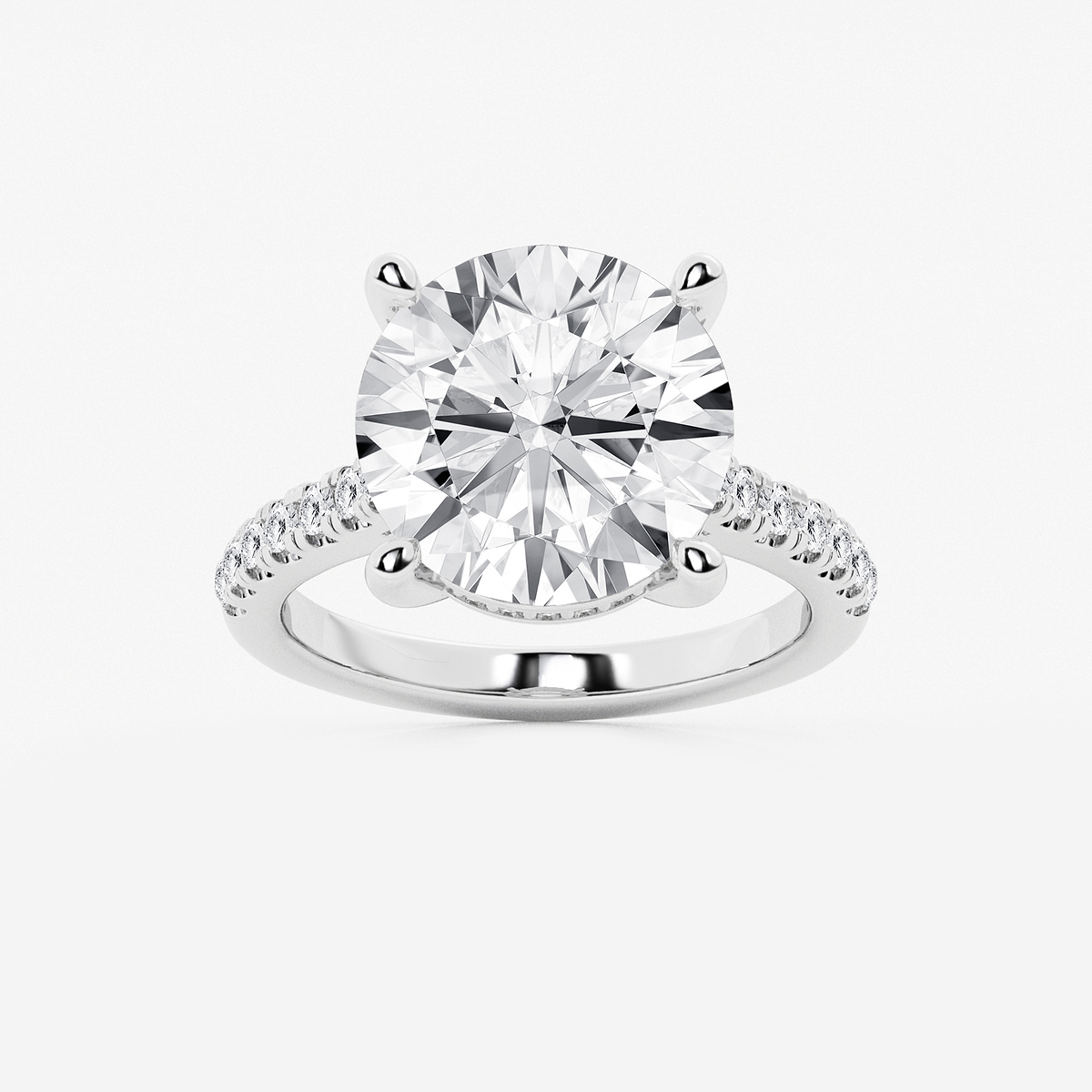 7 2/5 ctw Round Lab Grown Diamond Hidden Halo Engagement Ring
