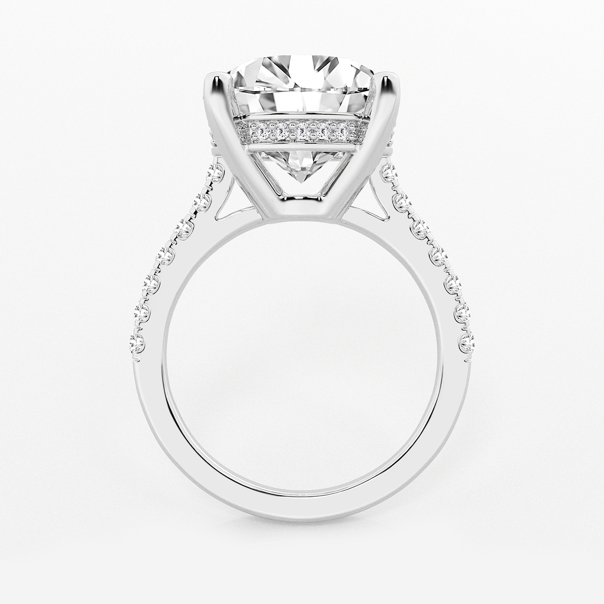 Additional Image 1 for  7 2/5 ctw Round Lab Grown Diamond Hidden Halo Engagement Ring