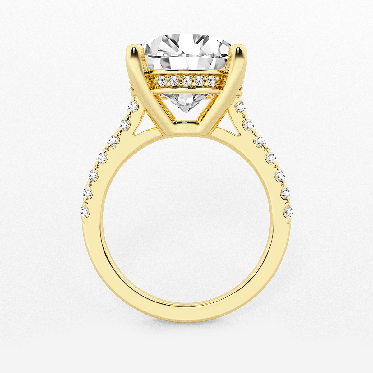 Additional Image 1 for  7 2/5 ctw Round Lab Grown Diamond Hidden Halo Engagement Ring