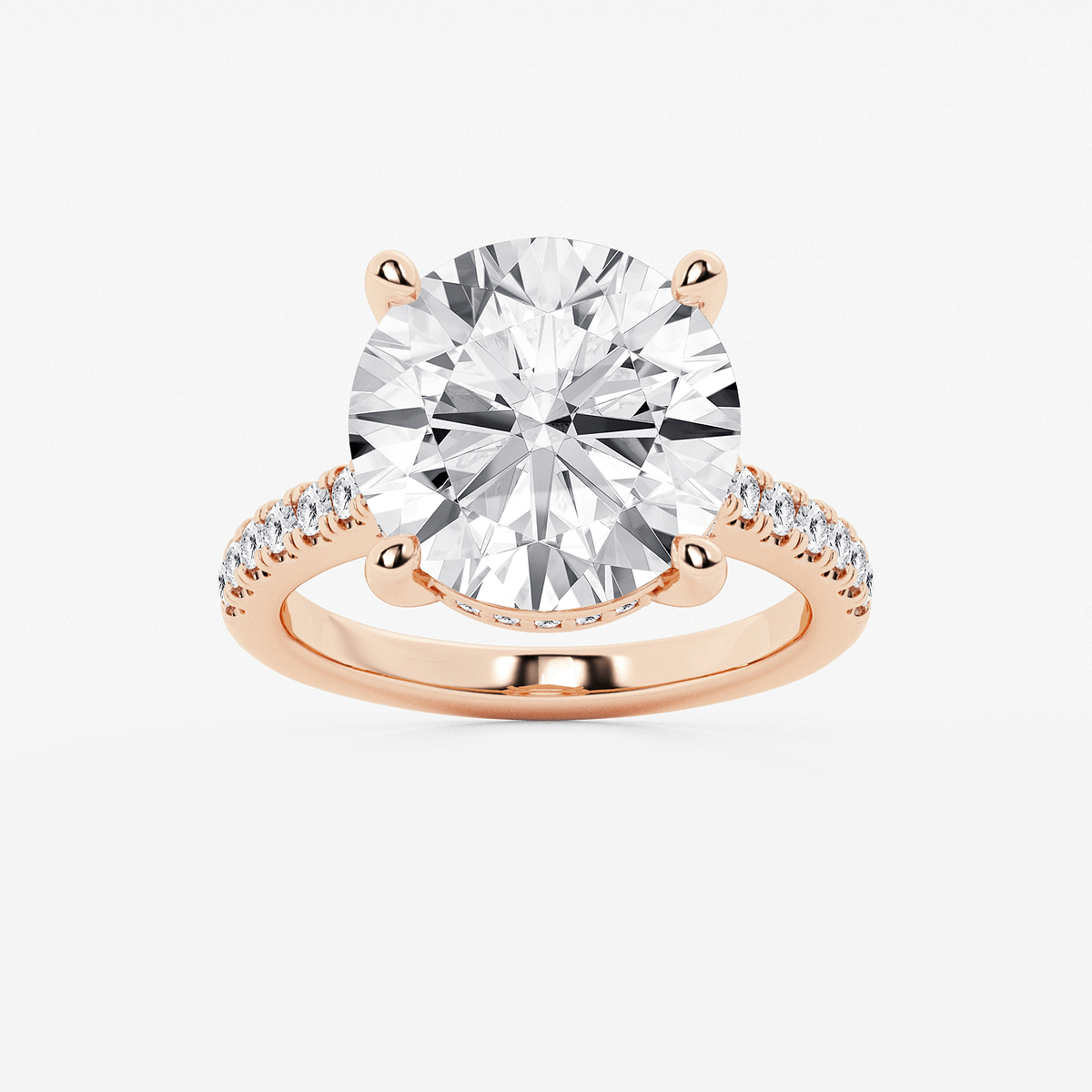 8 2/5 ctw Round Lab Grown Diamond Hidden Halo Engagement Ring