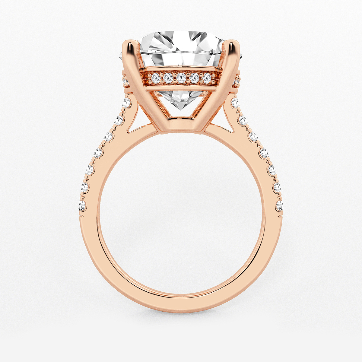 Additional Image 1 for  8 2/5 ctw Round Lab Grown Diamond Hidden Halo Engagement Ring