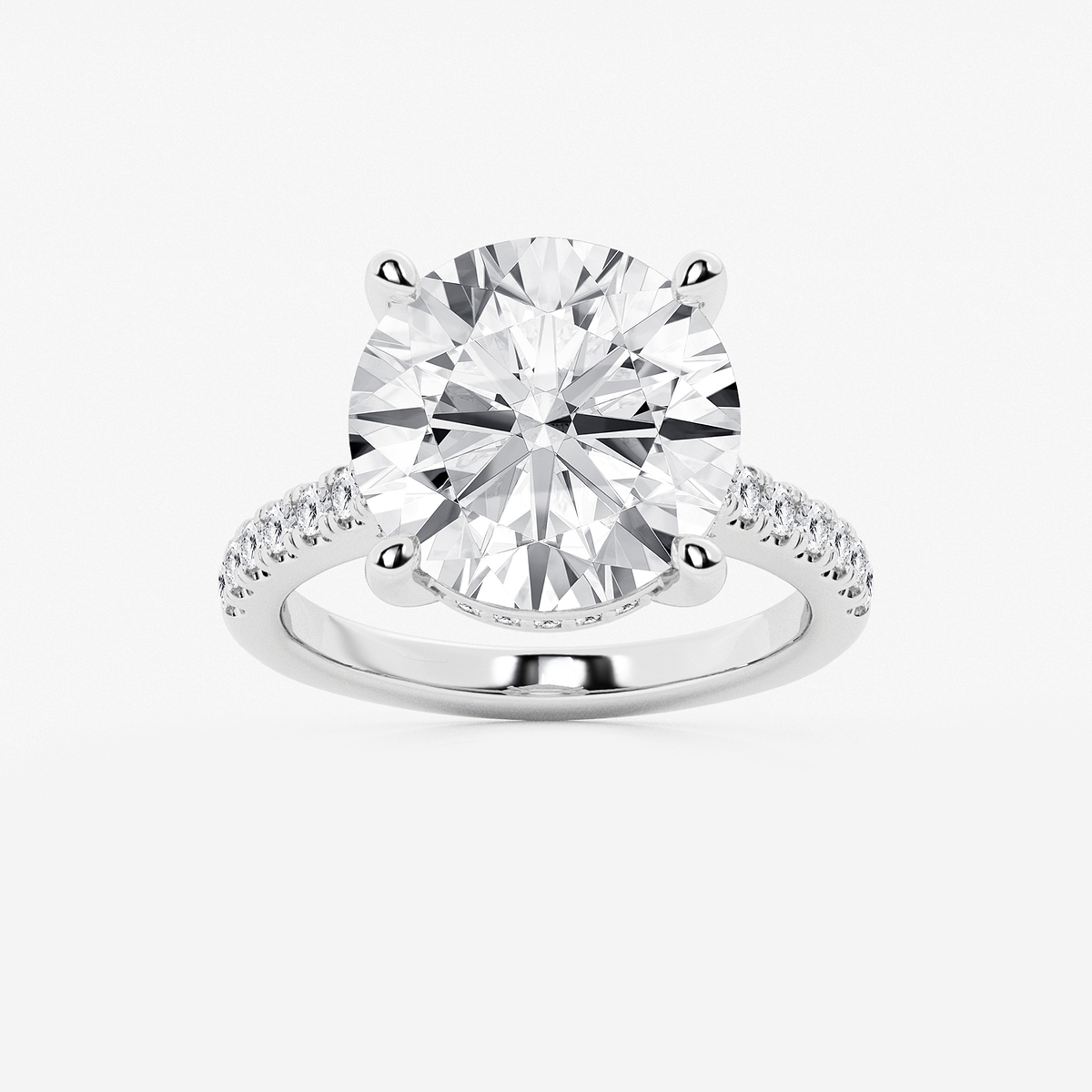 8 2/5 ctw Round Lab Grown Diamond Hidden Halo Engagement Ring