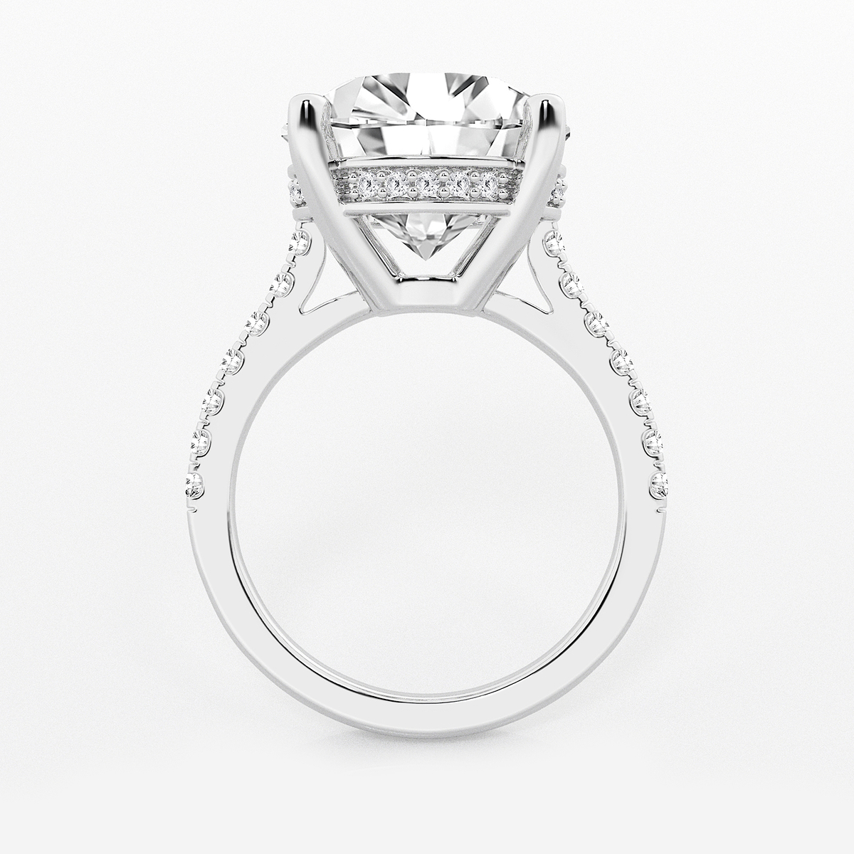 Additional Image 1 for  8 2/5 ctw Round Lab Grown Diamond Hidden Halo Engagement Ring