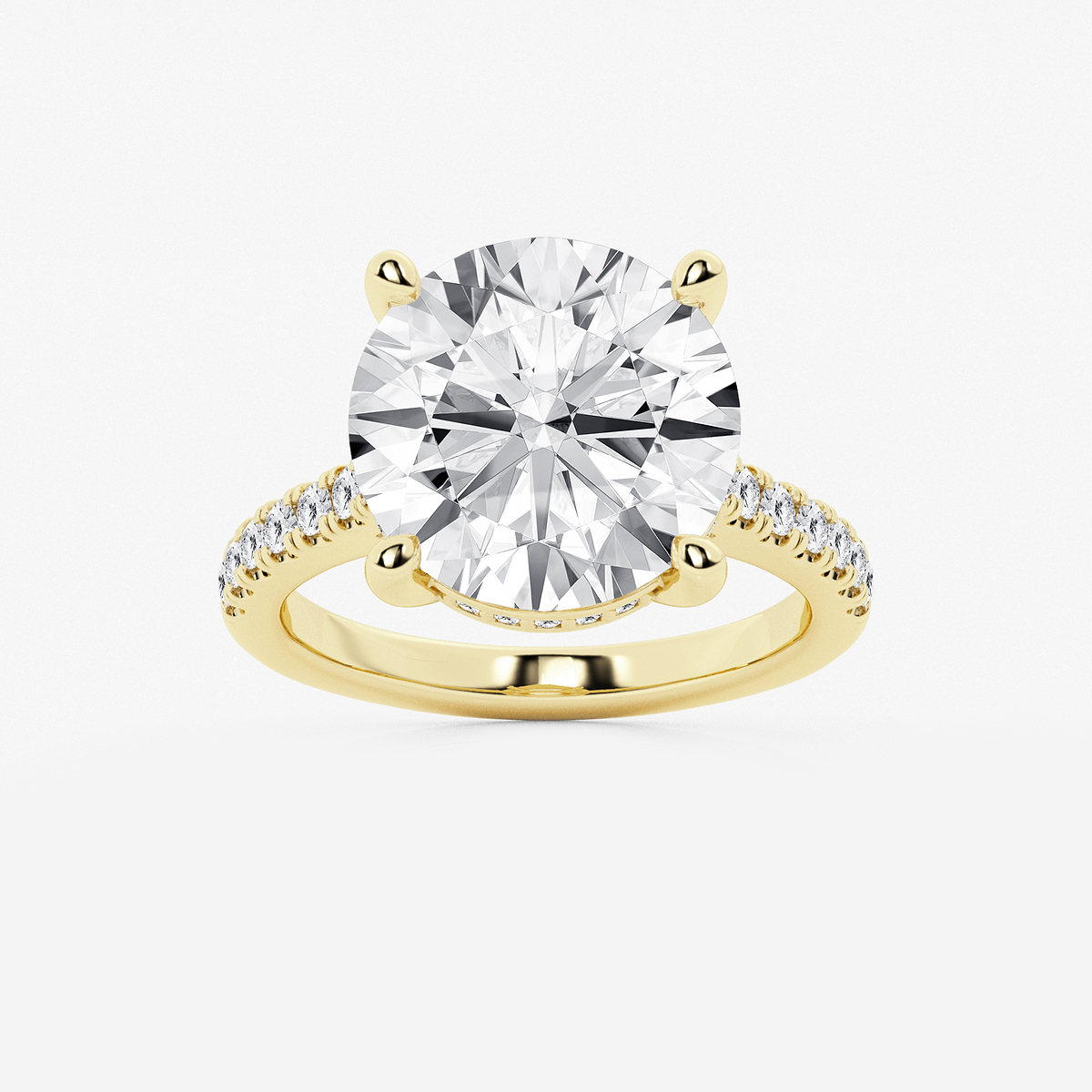 8 2/5 ctw Round Lab Grown Diamond Hidden Halo Engagement Ring
