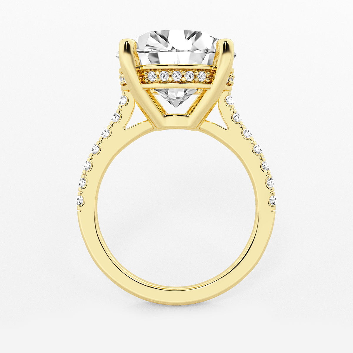 Additional Image 1 for  8 2/5 ctw Round Lab Grown Diamond Hidden Halo Engagement Ring