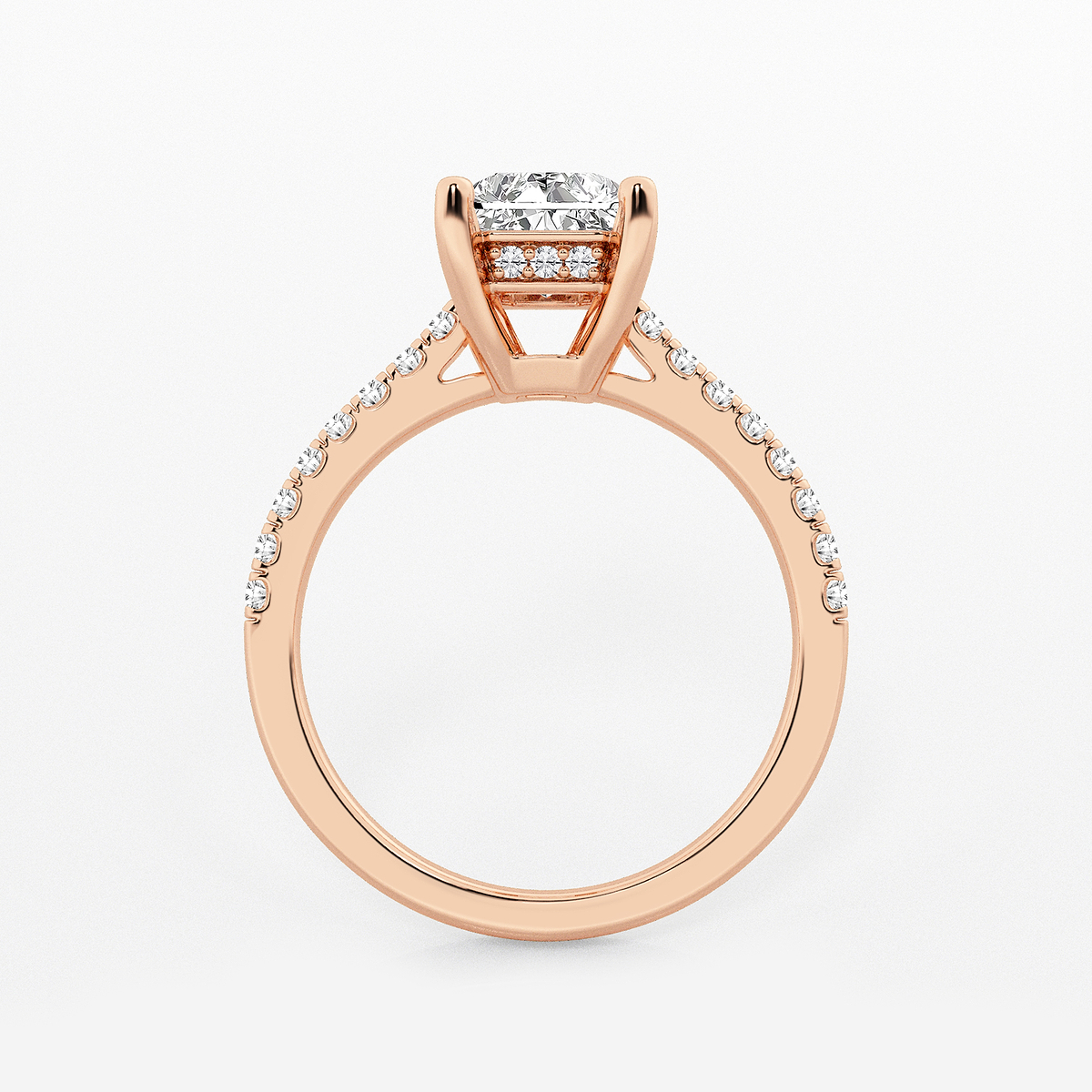 Additional Image 1 for  2 1/4 ctw Radiant Lab Grown Diamond Hidden Halo Engagement Ring