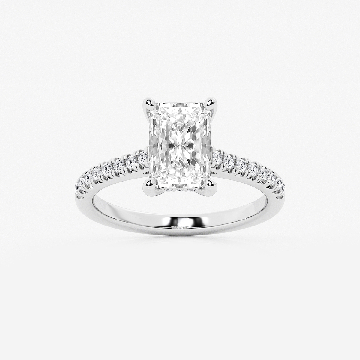 2 1/4 ctw Radiant Lab Grown Diamond Hidden Halo Engagement Ring