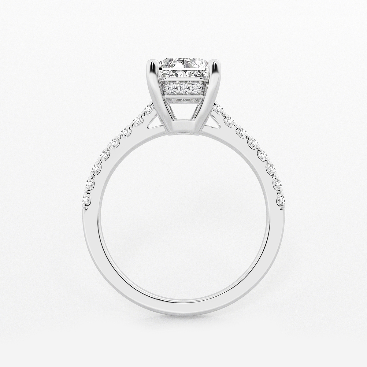 Additional Image 1 for  2 1/4 ctw Radiant Lab Grown Diamond Hidden Halo Engagement Ring