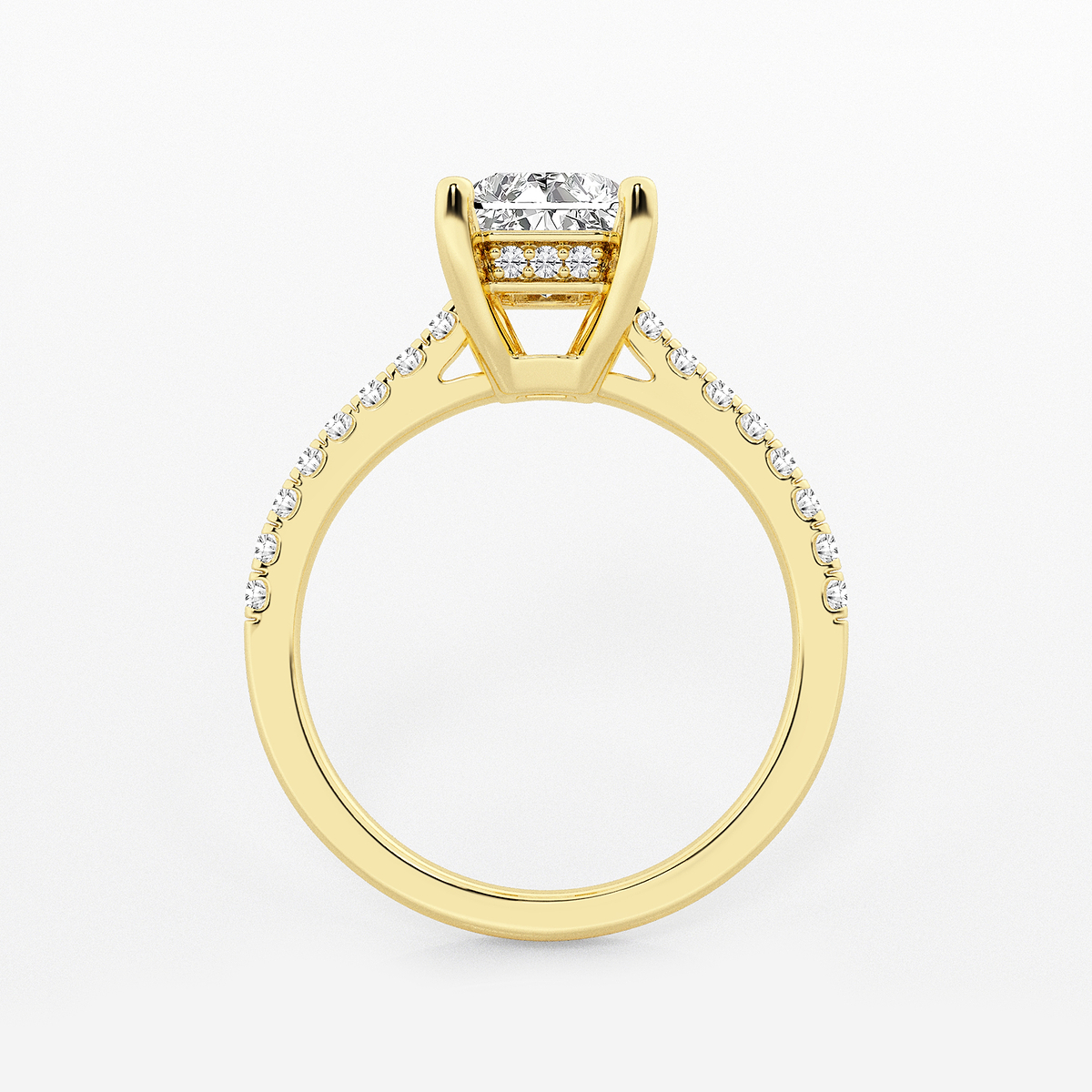 Additional Image 1 for  2 1/4 ctw Radiant Lab Grown Diamond Hidden Halo Engagement Ring