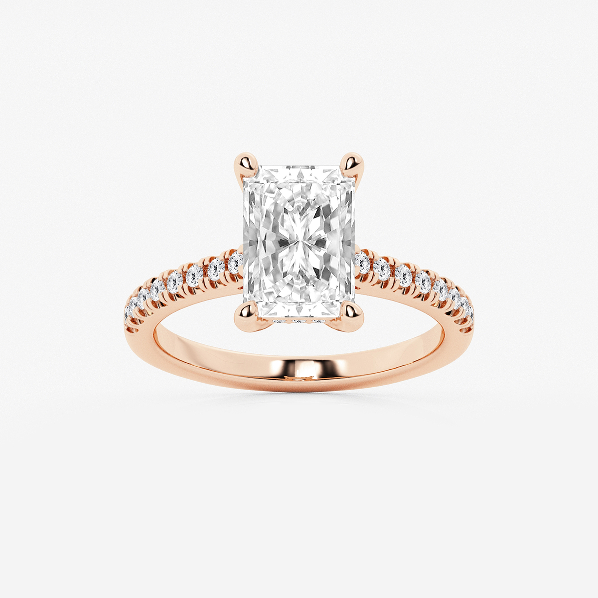 2 3/4 ctw Radiant Lab Grown Diamond Hidden Halo Engagement Ring