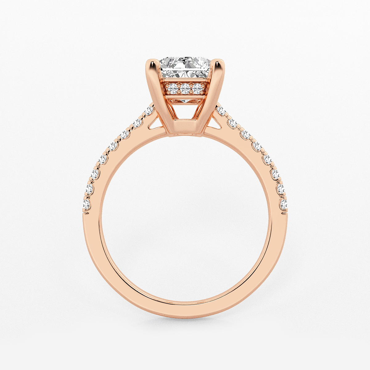 Additional Image 1 for  2 3/4 ctw Radiant Lab Grown Diamond Hidden Halo Engagement Ring