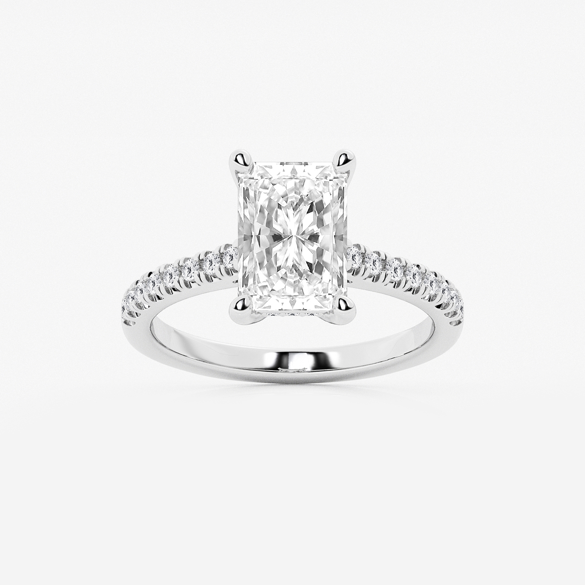 2 3/4 ctw Radiant Lab Grown Diamond Hidden Halo Engagement Ring