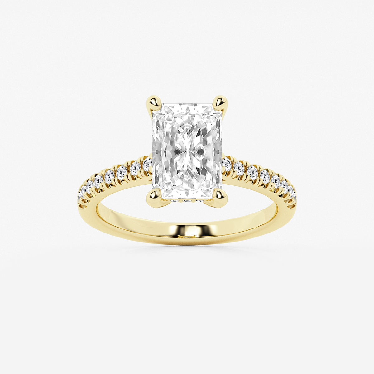 2 3/4 ctw Radiant Lab Grown Diamond Hidden Halo Engagement Ring