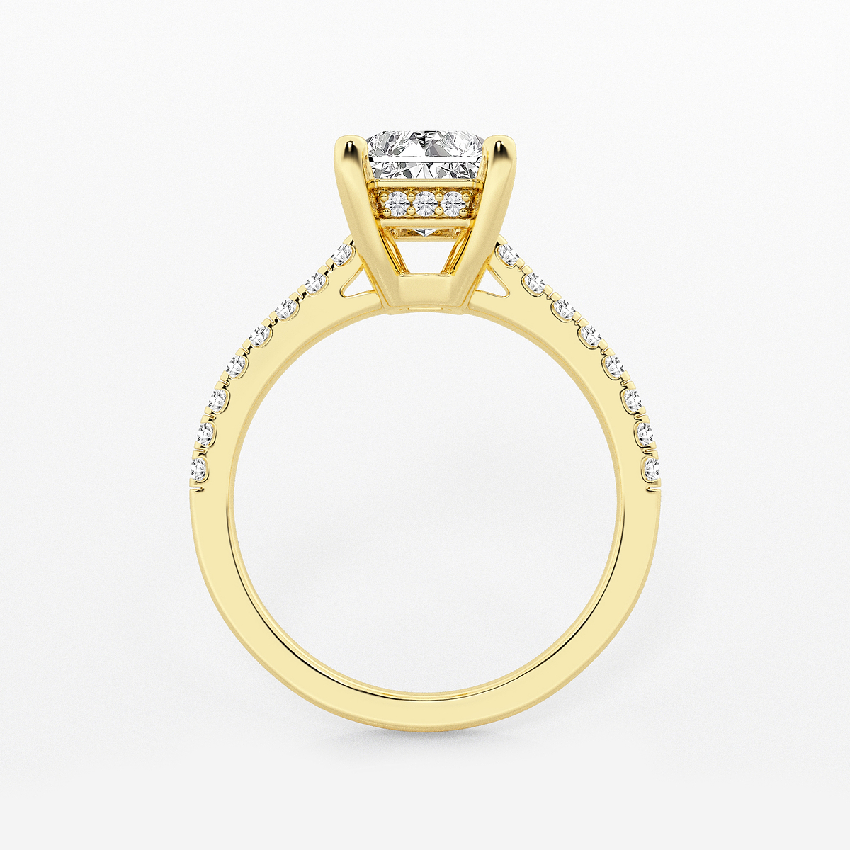 Additional Image 1 for  2 3/4 ctw Radiant Lab Grown Diamond Hidden Halo Engagement Ring