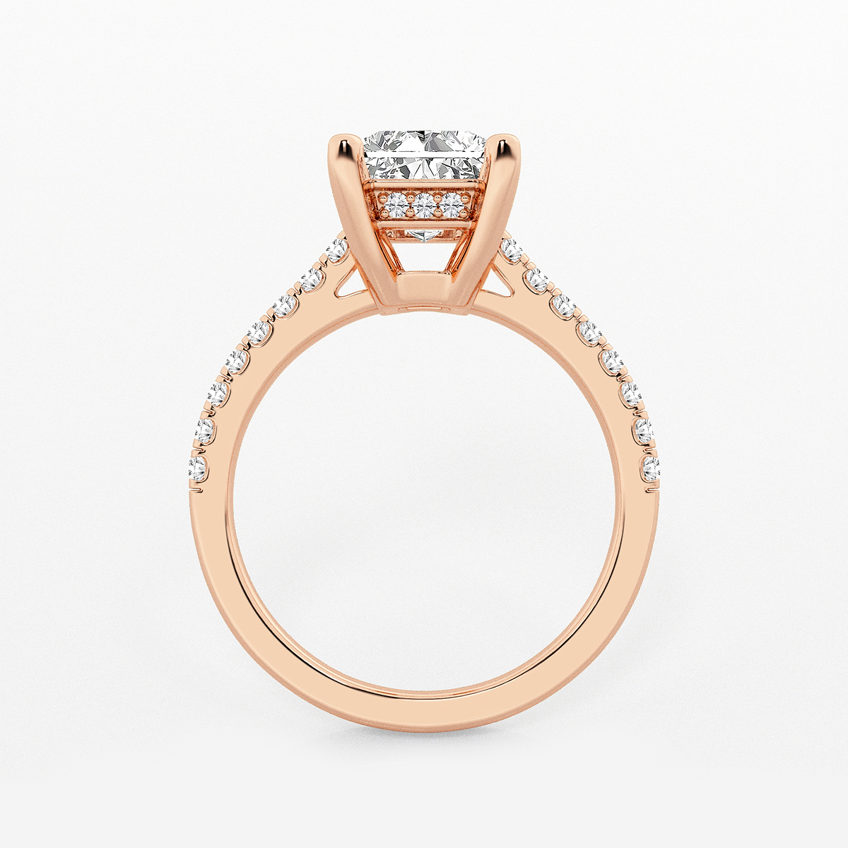 Additional Image 1 for  3 1/3 ctw Radiant Lab Grown Diamond Hidden Halo Engagement Ring