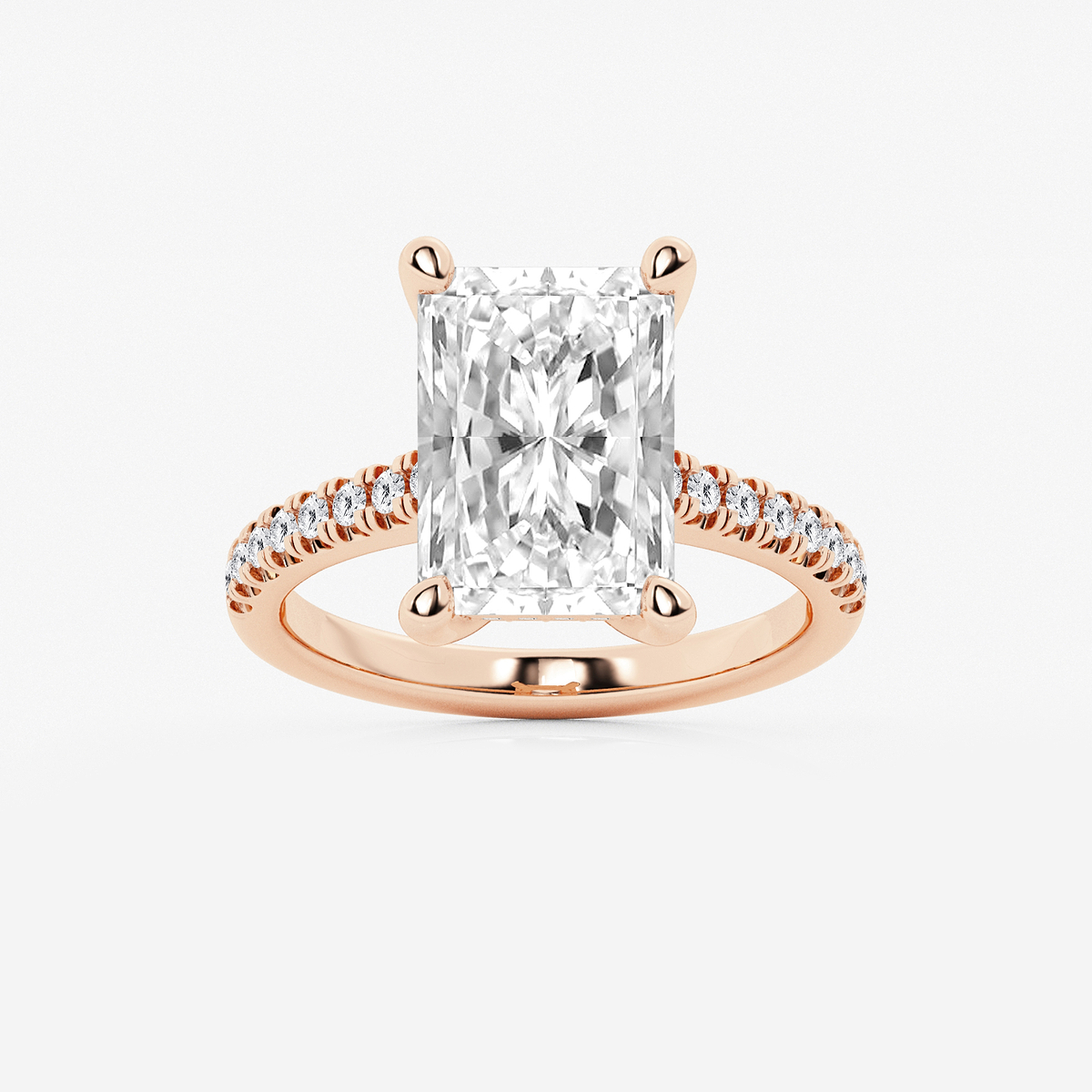 5 1/3 ctw Radiant Lab Grown Diamond Hidden Halo Engagement Ring