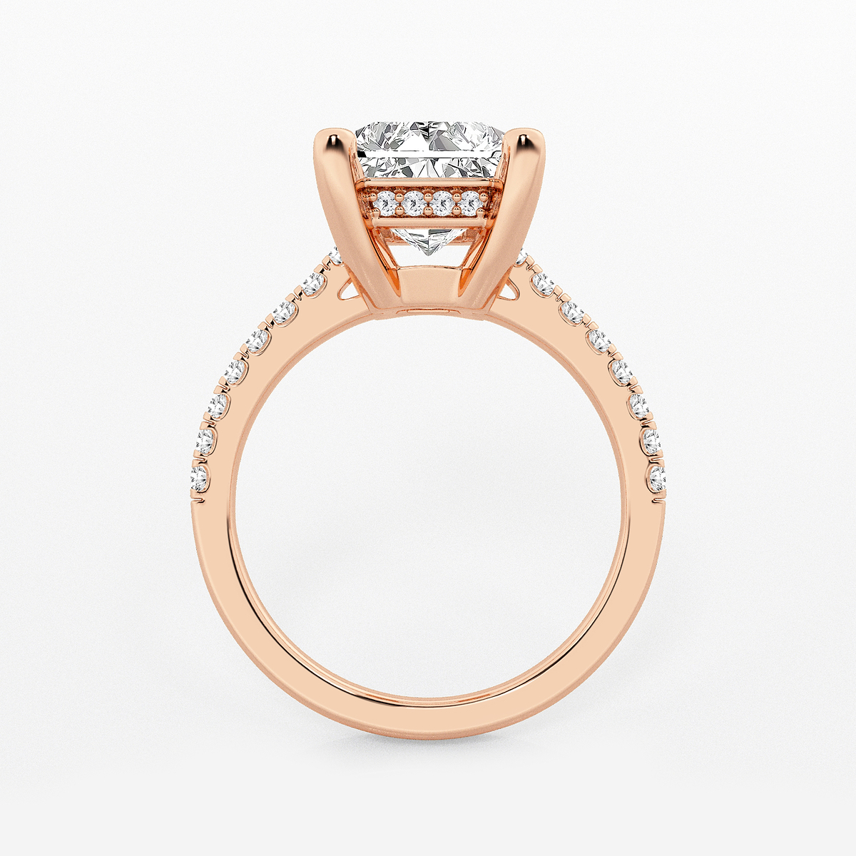 Additional Image 1 for  5 1/3 ctw Radiant Lab Grown Diamond Hidden Halo Engagement Ring