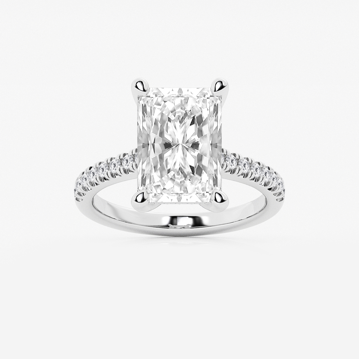 5 1/3 ctw Radiant Lab Grown Diamond Hidden Halo Engagement Ring