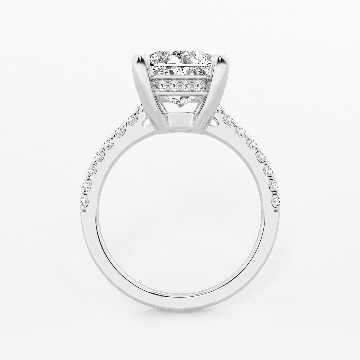 Additional Image 1 for  5 1/3 ctw Radiant Lab Grown Diamond Hidden Halo Engagement Ring