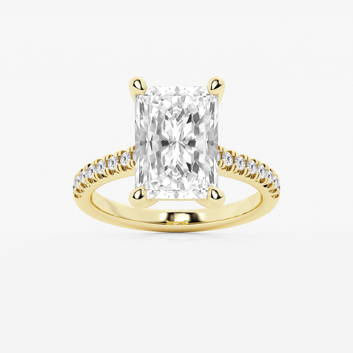 5 1/3 ctw Radiant Lab Grown Diamond Hidden Halo Engagement Ring