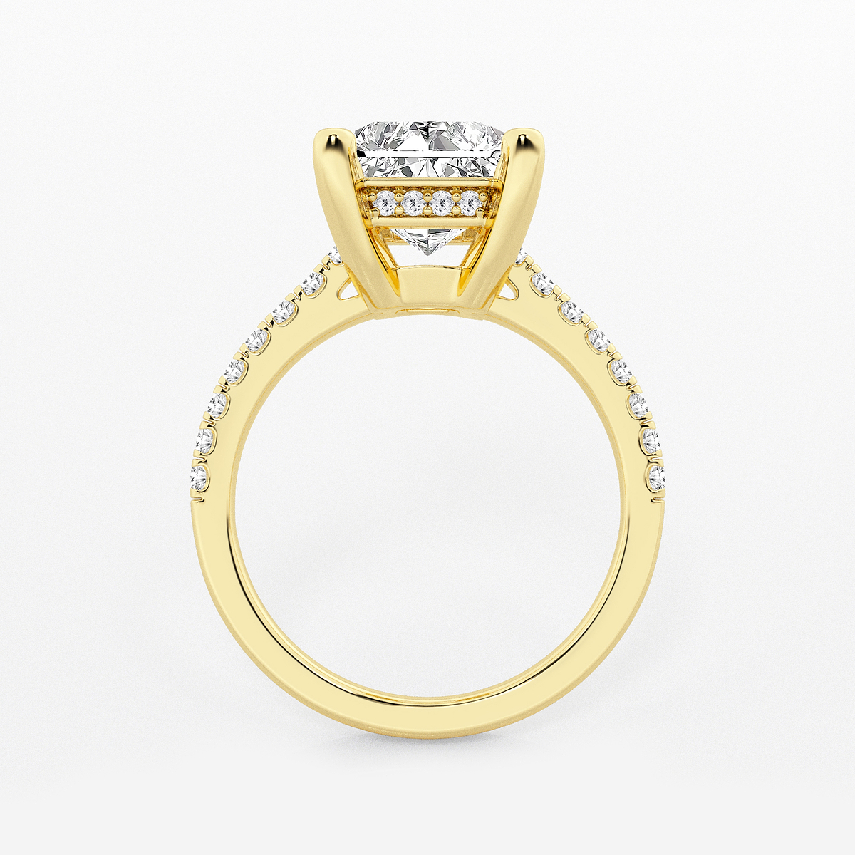 Additional Image 1 for  5 1/3 ctw Radiant Lab Grown Diamond Hidden Halo Engagement Ring