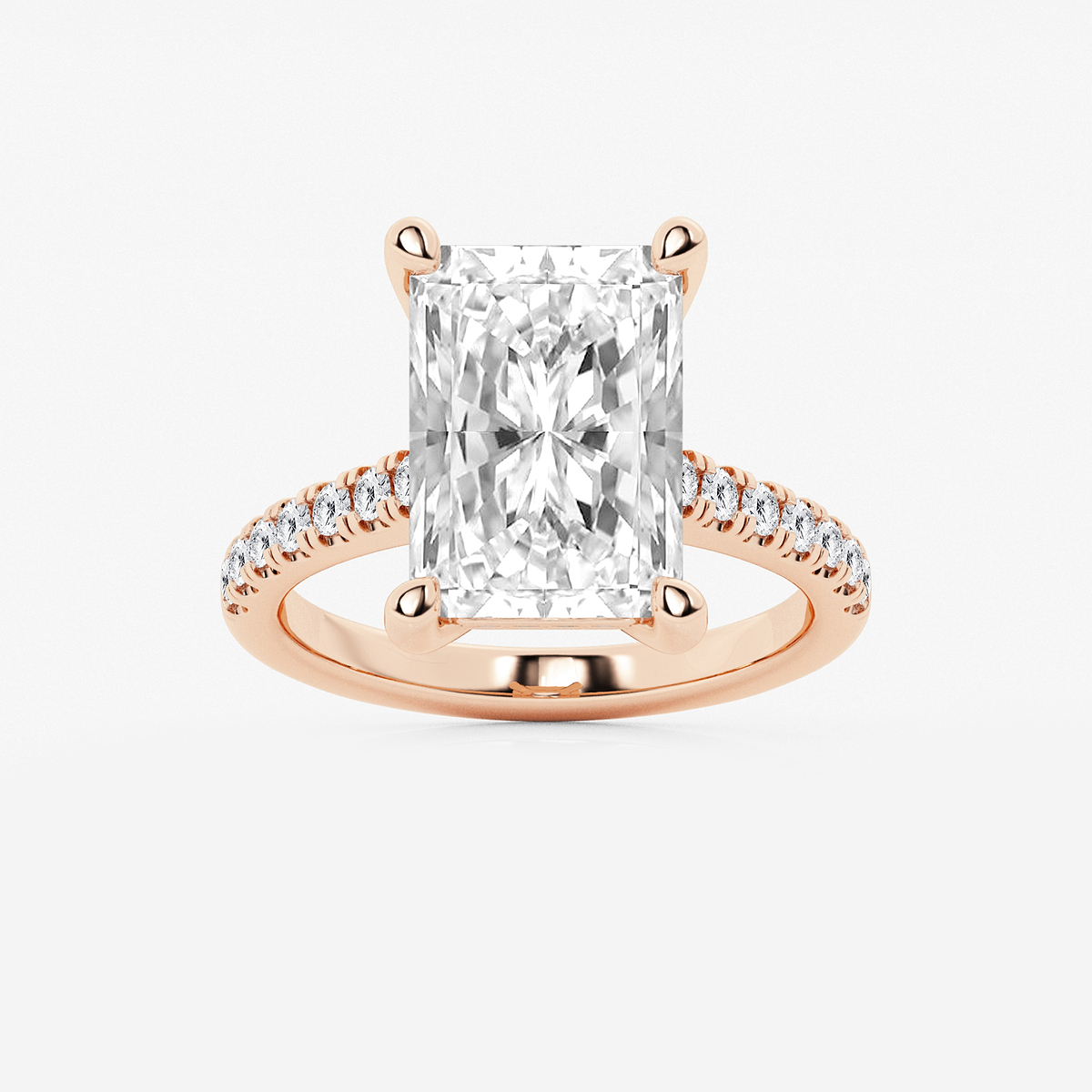 6 3/8 ctw Radiant Lab Grown Diamond Hidden Halo Engagement Ring