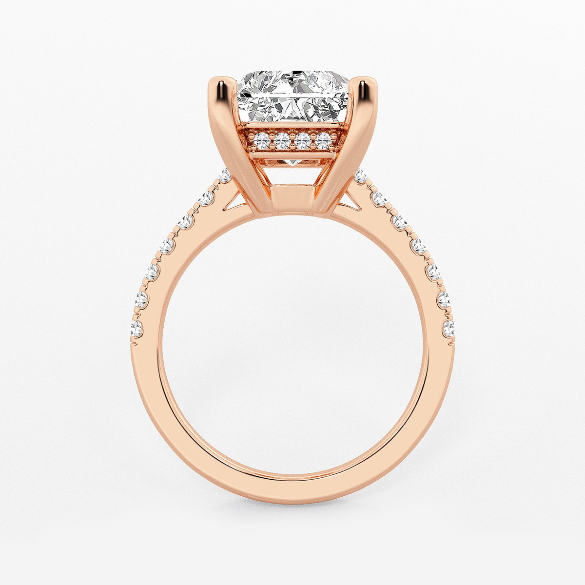 Additional Image 1 for  6 3/8 ctw Radiant Lab Grown Diamond Hidden Halo Engagement Ring