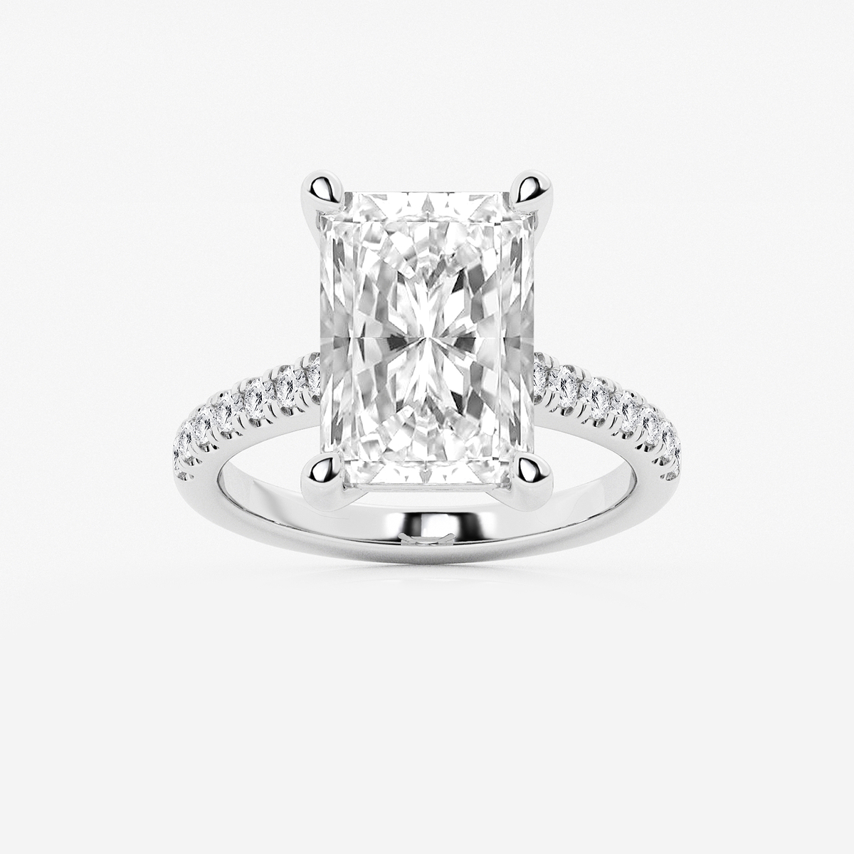 6 3/8 ctw Radiant Lab Grown Diamond Hidden Halo Engagement Ring