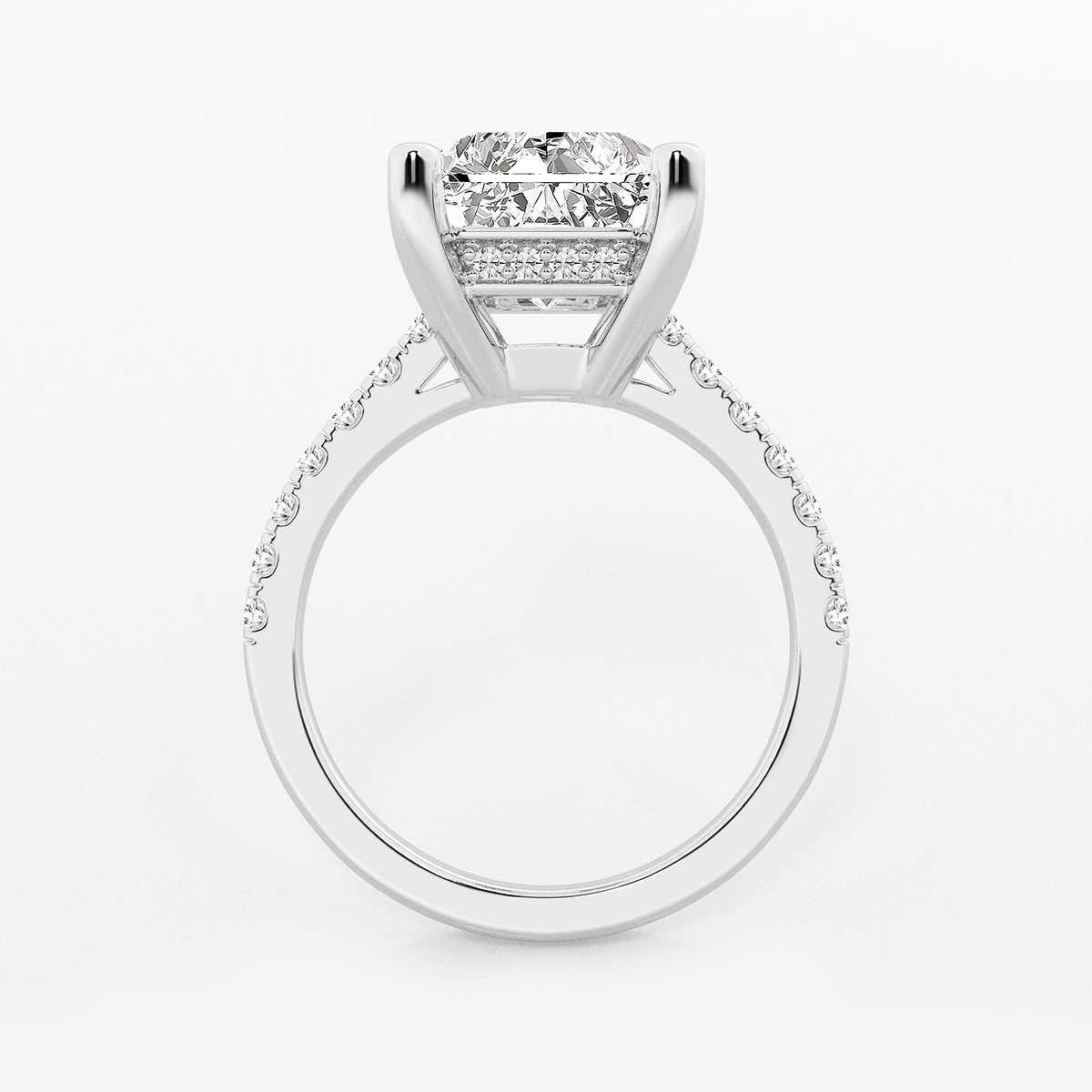 Additional Image 1 for  6 3/8 ctw Radiant Lab Grown Diamond Hidden Halo Engagement Ring