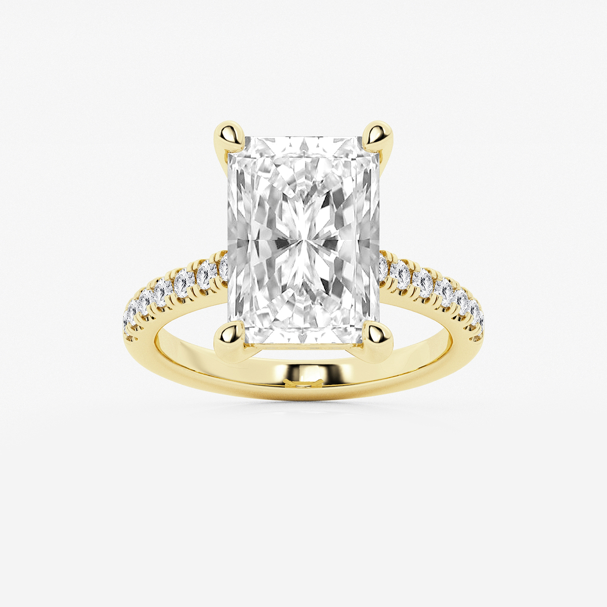 6 3/8 ctw Radiant Lab Grown Diamond Hidden Halo Engagement Ring