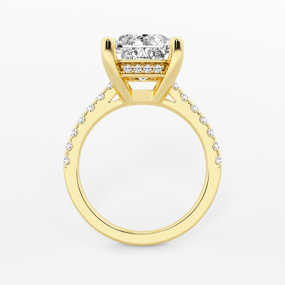Additional Image 1 for  6 3/8 ctw Radiant Lab Grown Diamond Hidden Halo Engagement Ring