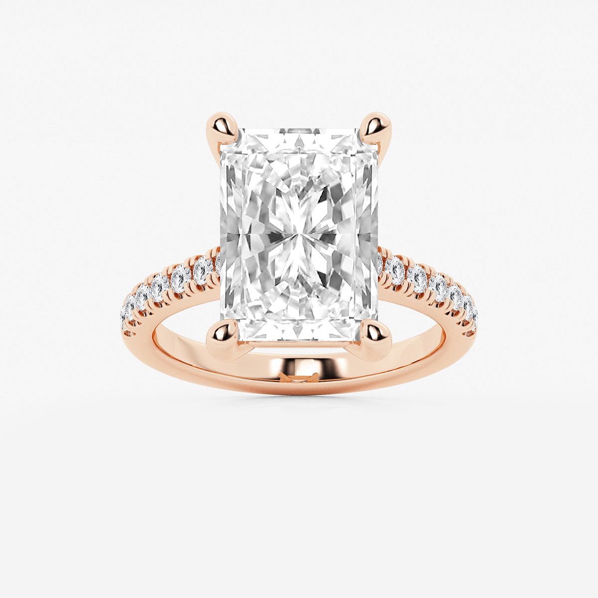 7 2/5 ctw Radiant Lab Grown Diamond Hidden Halo Engagement Ring