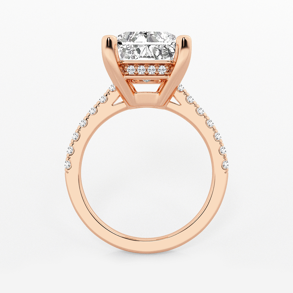 Additional Image 1 for  7 2/5 ctw Radiant Lab Grown Diamond Hidden Halo Engagement Ring