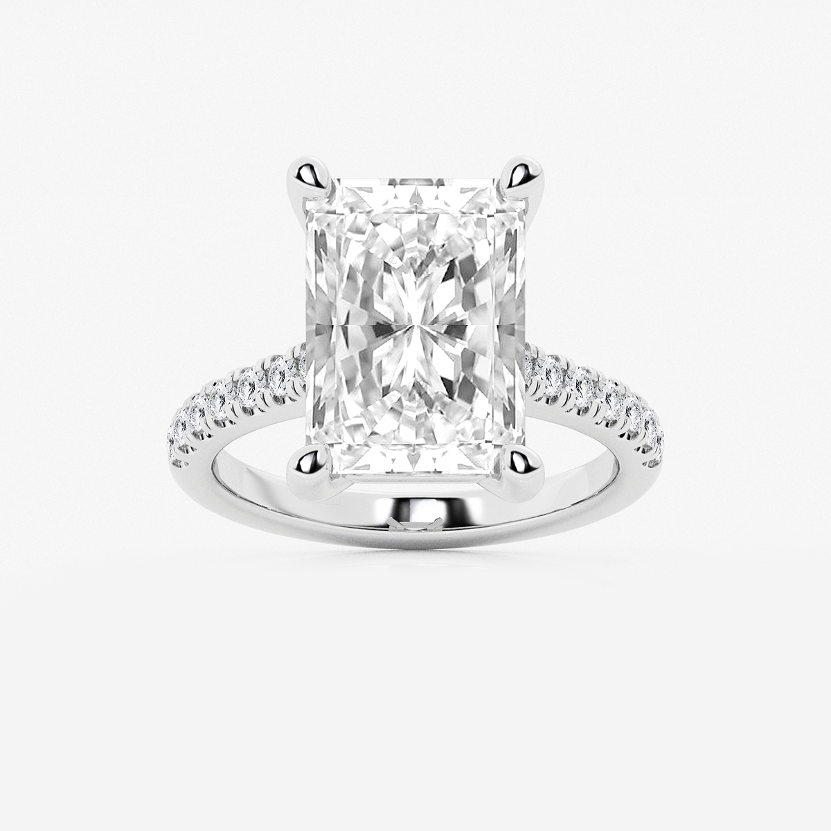 7 2/5 ctw Radiant Lab Grown Diamond Hidden Halo Engagement Ring