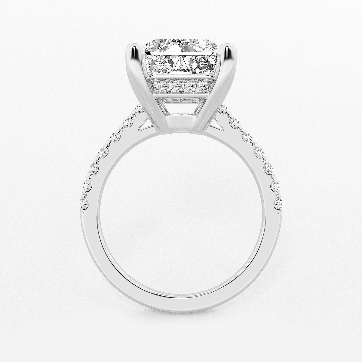 Additional Image 1 for  7 2/5 ctw Radiant Lab Grown Diamond Hidden Halo Engagement Ring
