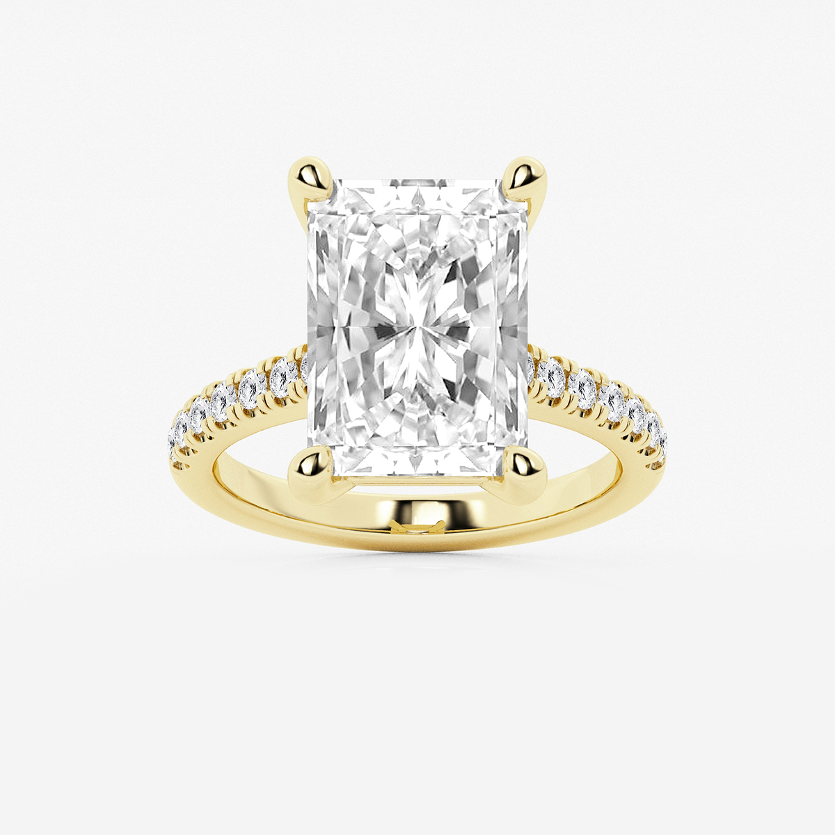 7 2/5 ctw Radiant Lab Grown Diamond Hidden Halo Engagement Ring