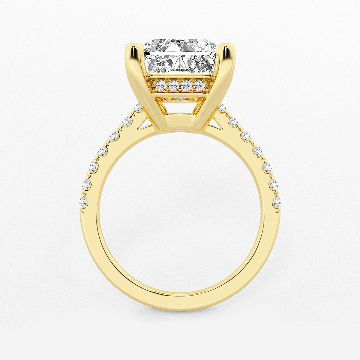 Additional Image 1 for  7 2/5 ctw Radiant Lab Grown Diamond Hidden Halo Engagement Ring
