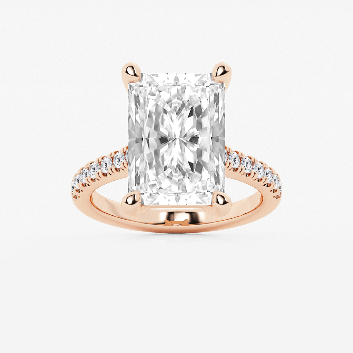 8 2/5 ctw Radiant Lab Grown Diamond Hidden Halo Engagement Ring