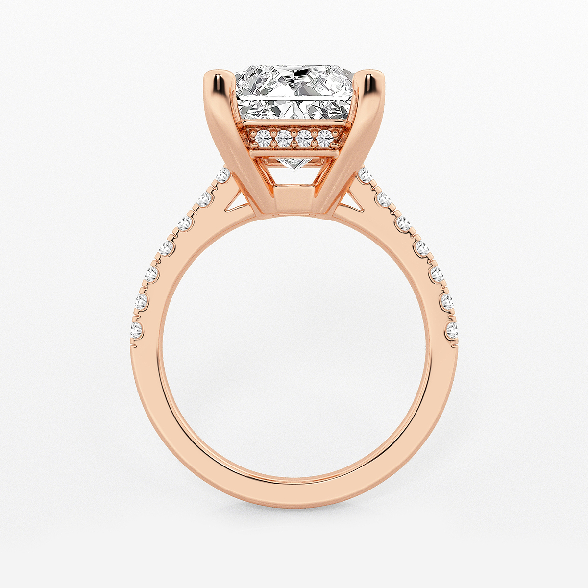 Additional Image 1 for  8 2/5 ctw Radiant Lab Grown Diamond Hidden Halo Engagement Ring