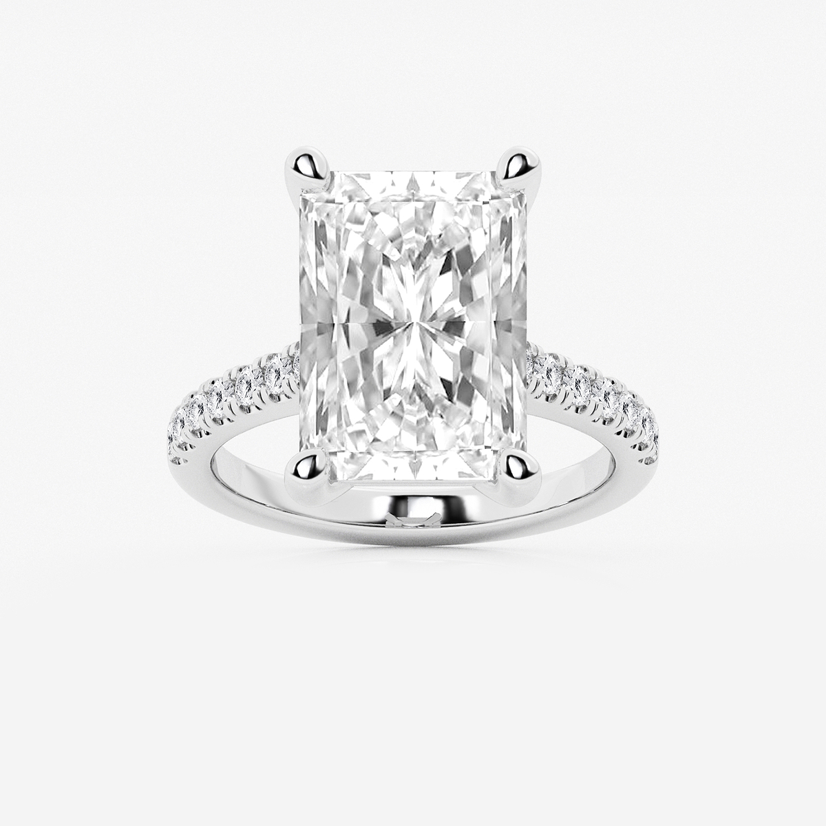 8 2/5 ctw Radiant Lab Grown Diamond Hidden Halo Engagement Ring