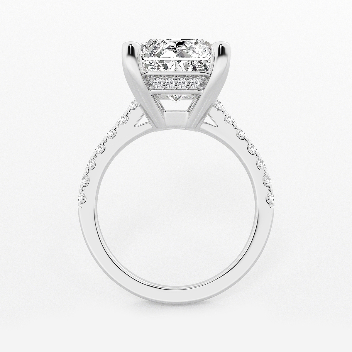 Additional Image 1 for  8 2/5 ctw Radiant Lab Grown Diamond Hidden Halo Engagement Ring