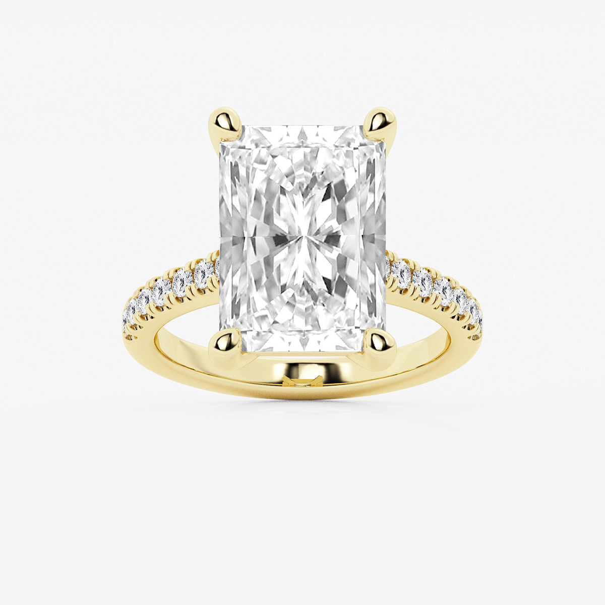 8 2/5 ctw Radiant Lab Grown Diamond Hidden Halo Engagement Ring