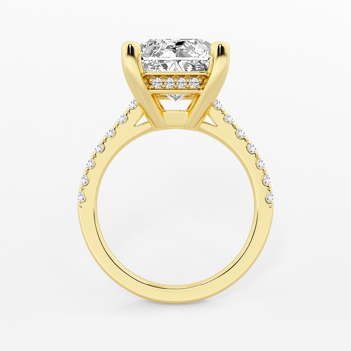 Additional Image 1 for  8 2/5 ctw Radiant Lab Grown Diamond Hidden Halo Engagement Ring