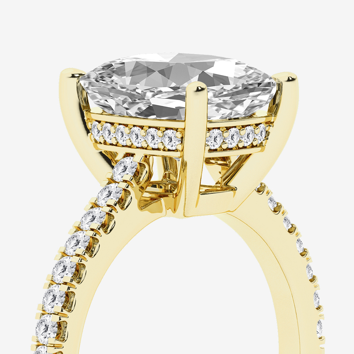 Misty 1/4 ctw Elongated Cushion Lab Grown Diamond Hidden Halo