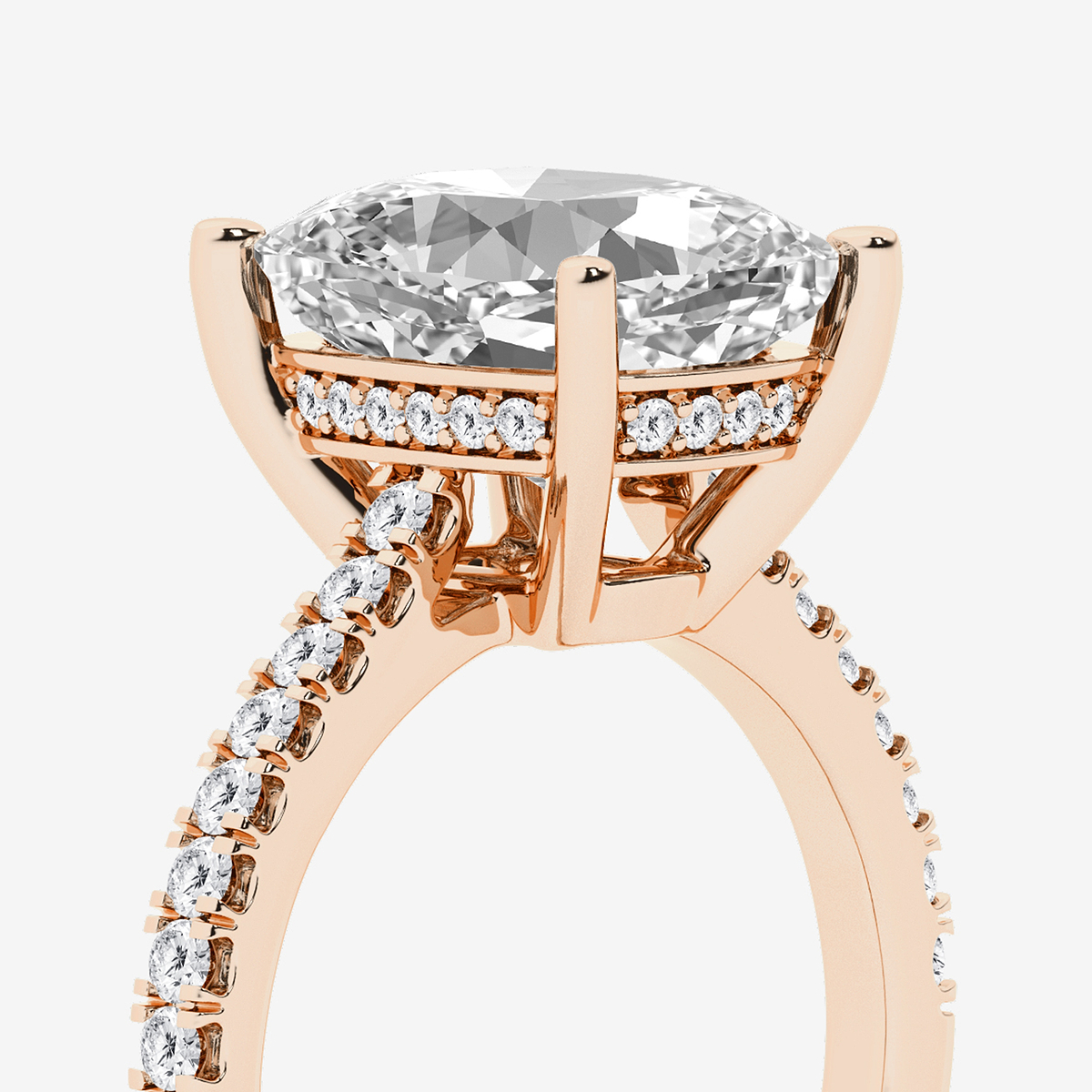 Additional Image 2 for  5 1/3 ctw Elongated Cushion Lab Grown Diamond Hidden Halo Engagement Ring