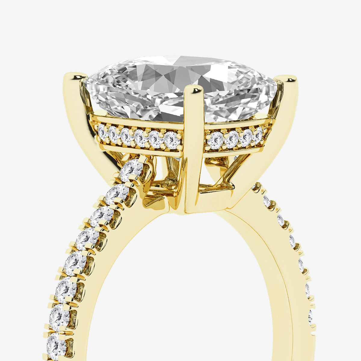 Additional Image 2 for  5 1/3 ctw Elongated Cushion Lab Grown Diamond Hidden Halo Engagement Ring